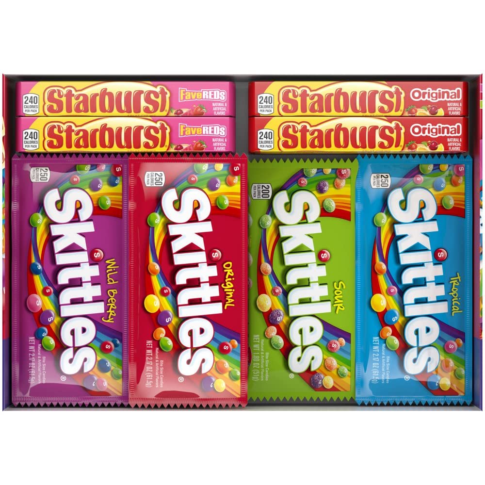 SKITTLES & Starbust Assorted Candy Variety Pack for Holidays, Gifts, Parties, Candy Assortment, 62.79 oz (30 Count) Bulk Box