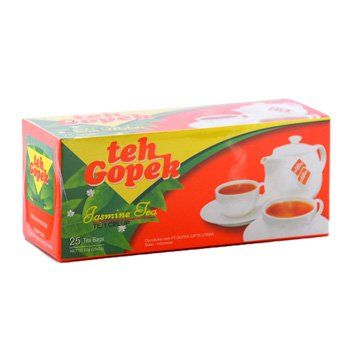 Gopek Teh Celup Melati 50 Gram Jasmine Tea Bags 25-ct @ 2gr Foil Wrap (Pack of 2)