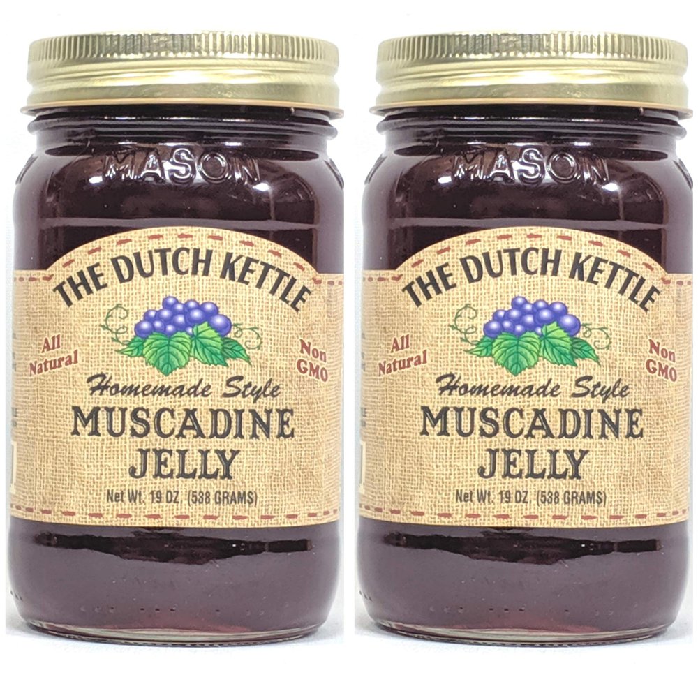 Amish Homemade Style Muscadine Jelly 2-19 Oz Reusable Jars All Natural Non-GMO No Preservatives