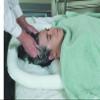 Inflatable shampoo basin, crescent view 1