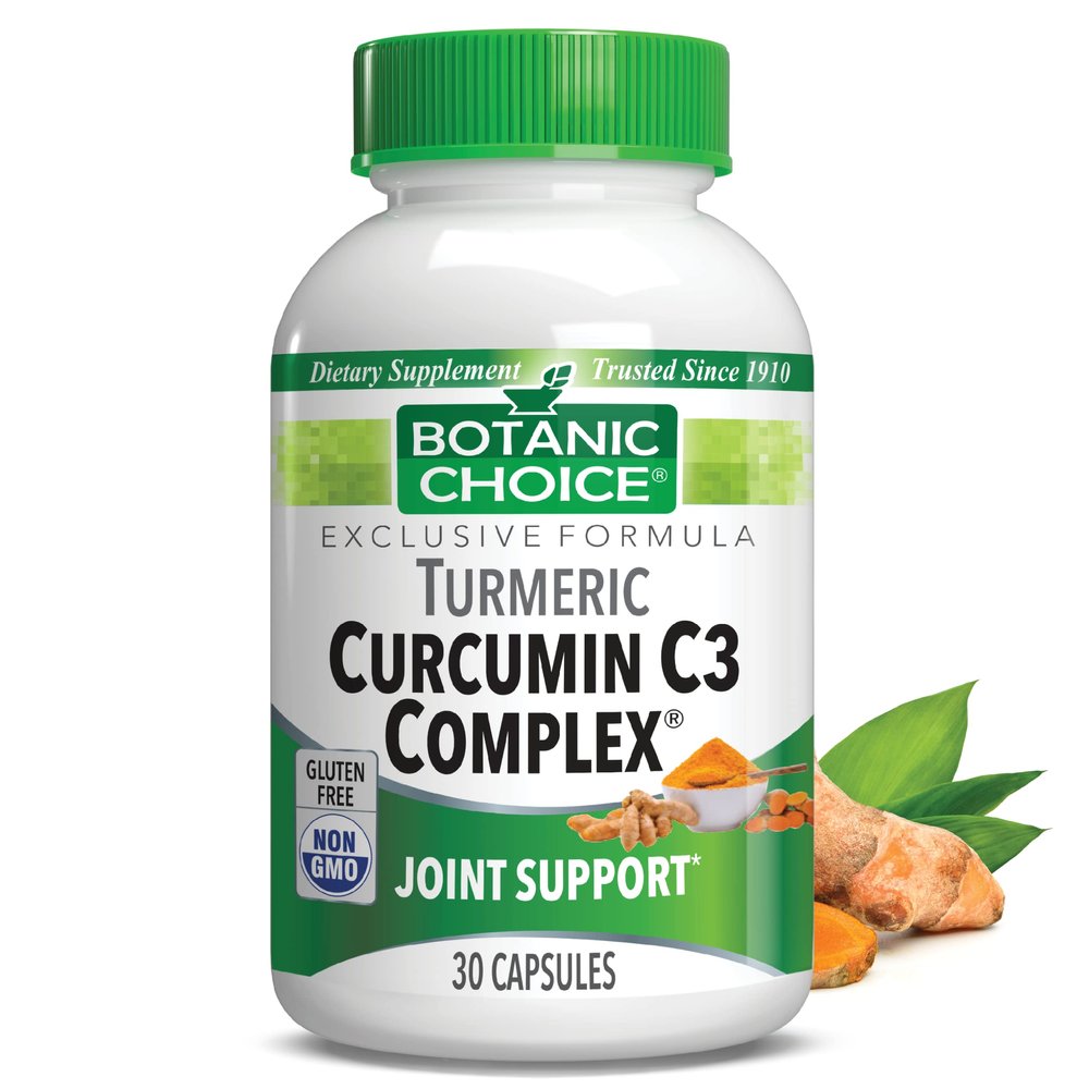 Botanic Choice Curcumin C3 Complex with Bioperine - Adult Daily Supplement - 30 Pills