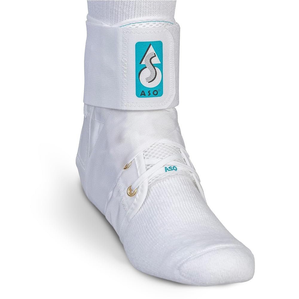 Med Spec ASO Ankle Stabilizer (Large, White) Lace Up Ankle Brace for Sprained Ankle and Peroneal Tendonitis, Orthopedic Ankle Support for Men, Women, Adults, Teens and Kids, Sports Injury Recovery, 264005