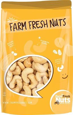 Dry Roasted Salted Cashews with Sea Salt (2 Lbs) - Roasted to Perfection in Small Batches for Added Freshness - Supreme Quality Cashew Nuts - Farm Fresh Nuts Brand