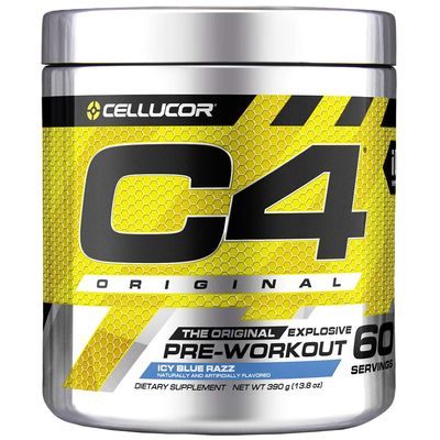Cellucor C4 Original Pre Workout Powder Icy Blue Razz|Vitamin C for Immune Support|ZERO SUGAR Preworkout Energy for Men & Women|150mg Caffeine + Beta Alanine + Creatine|60 Servings-Packaging May Vary