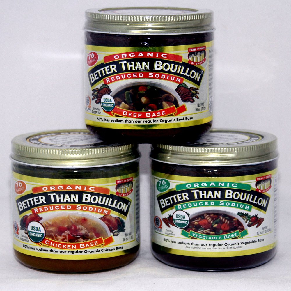 Better Than Bouillon Organic Chicken , Beef and Vegetable Base, 16 Ounce, 3 Pack