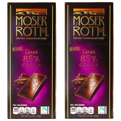 Moser Roth German Dark Chocolate Bars (85%, pack of 2) by Moser Roth