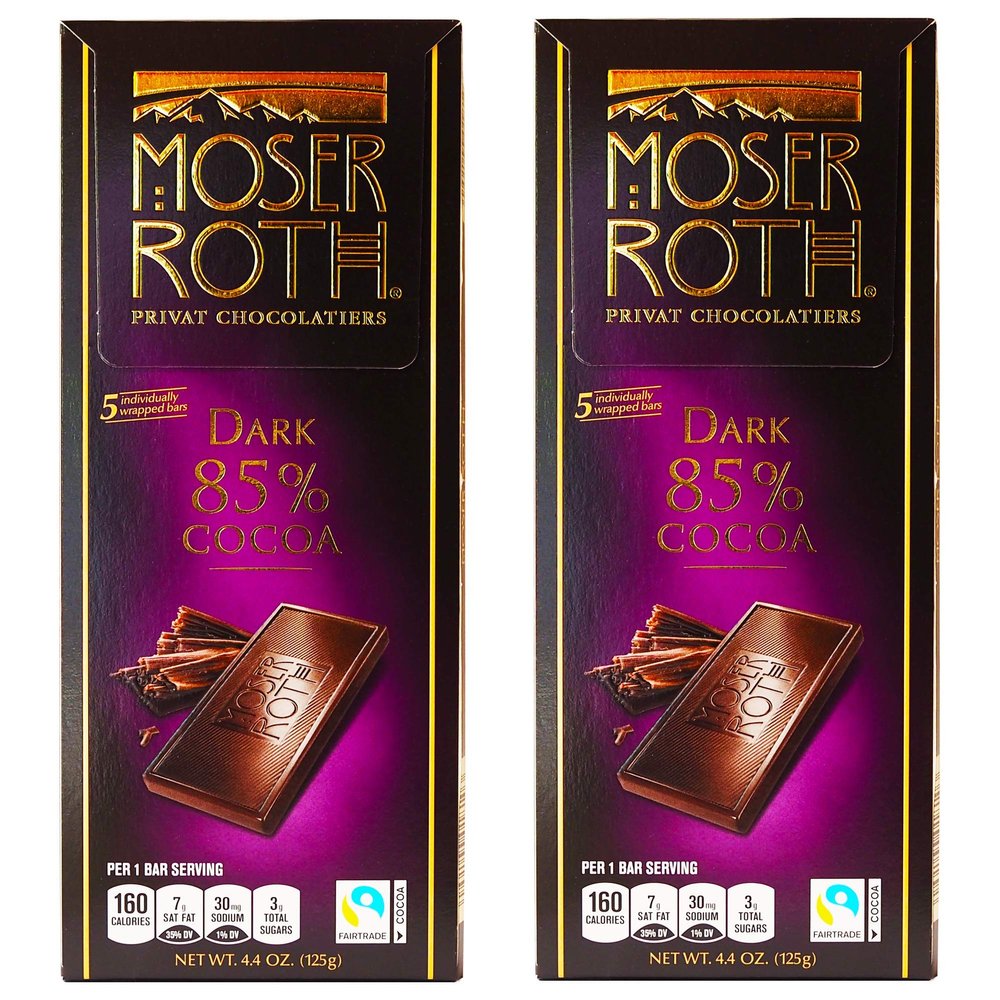Moser Roth German Dark Chocolate Bars (85%, pack of 2) by Moser Roth