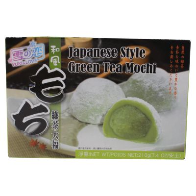 Japanese Style Green Tea Rice Cake Mochi Daifuku 7.4 Oz / 210g (Pack of 1) by Walong Marketing Inc.