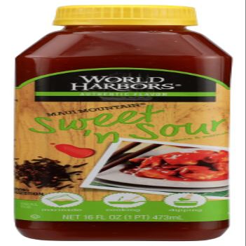 World Harbor, Maui Mountain, Hawaiian Style Sweet & Sour Sauce,Two 16oz Bottles by World Harbors