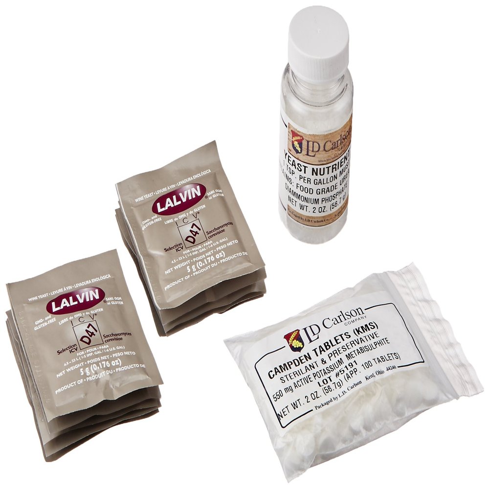 Oxalis Supply 2V-ARJG-B113 10 Pack D47 Wine Yeast, 2 Oz Yeast Nutrient, Potassium Campden 100 Tablets Bundle