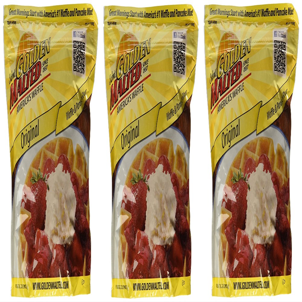 Carbon's Golden Malted Original Waffle and Pancake Flour, 32 Ounce (Pack of 3)