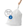 simplehuman Code J Custom Fit Drawstring Trash Bags in Dispenser Packs, 20 Count, 30-45 Liter / 8-12 Gallon, White view 2