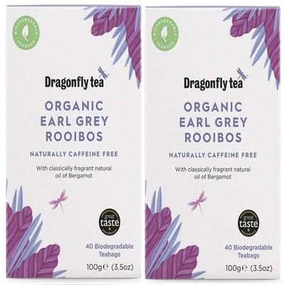 (2 Pack) - Dragonfly Tea - Earl Grey Rooibos Tea | 40 Bag | 2 PACK BUNDLE