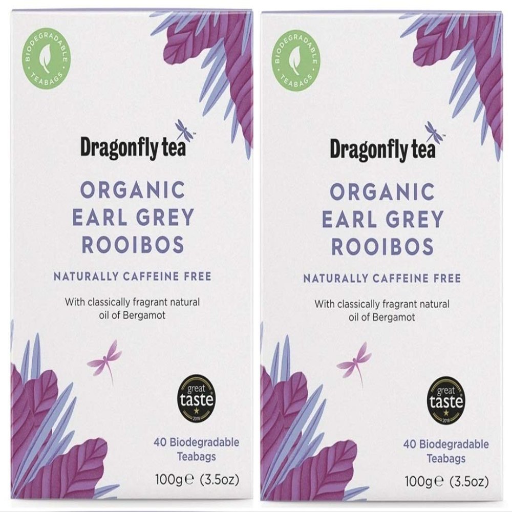 (2 Pack) - Dragonfly Tea - Earl Grey Rooibos Tea | 40 Bag | 2 PACK BUNDLE