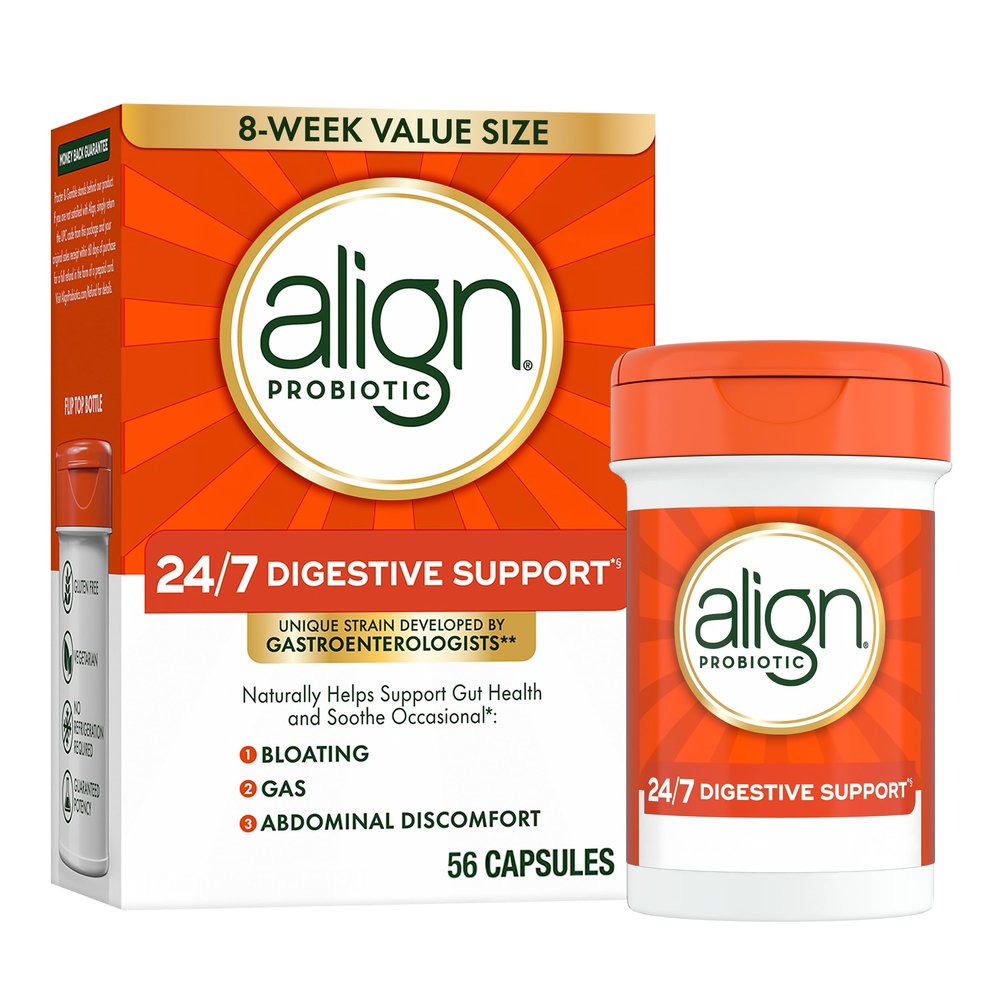 Align Probiotic, 24/7 Digestive Support*, Probiotics for Women and Men, Probiotics for Digestive Health, Men and Womens Probiotic Capsules Help Relieve Occasional Bloating & Gas*, 56 Capsules