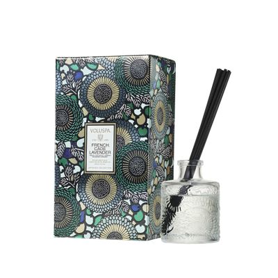 Voluspa French Cade Lavender Scented Reed Diffuser, 3.4 oz, Luxury Woody Lavender Diffuser, Oil Reed Diffusers for Home, Handcrafted in The USA