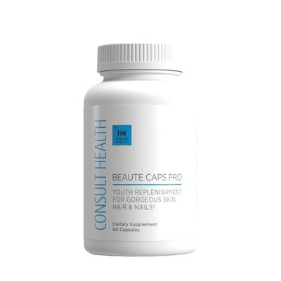 Consult Health Beaute Caps Pro - Supports Hair Growth, Skin & Nail Health - Collagen, Vitamins B6, B7,B12, D & 10,500 mcg Biotin - MSM, Blood Orange - Anti-Aging - USA Made - Women & Men 60 Capsules