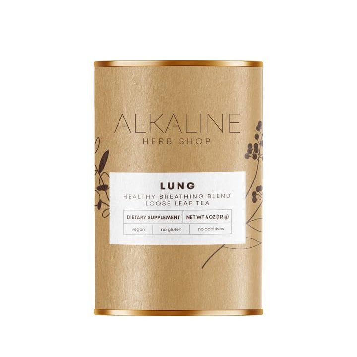 Alkaline Herb Shop - Happy Lung Tea Supplement - Made With Natural Wildcrafted Herbs - Mullein, Elderberry, Dandelion Root, Wild Cherry Bark. & Guaco - Vegan - Gluten-Free - 4 Oz Loose Leaf Herbal Tea