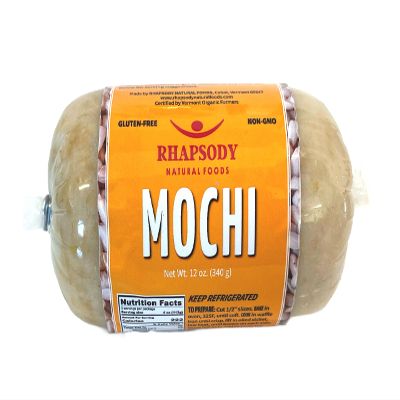 Fresh Organic Mochi - Plain, Certified Organic Whole Grain Sticky Rice Cake - Made in Vermont, 12 oz, case of 10