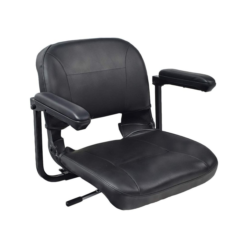 17" Wide Molded Seat Assembly for Go-Go and Pride Mobility Scooters - Replacement Seat with Black Vinyl for Travel Scooter like Go-Chair, Ultra, and Elite Traveller (SETASMB5827)