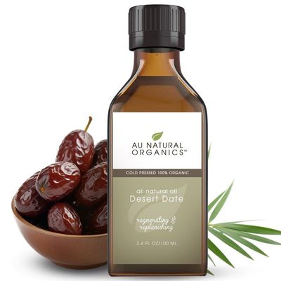 Au Natural Organics Desert Date Oil  Cold Pressed Extra Virgin | Anti-Wrinkle, Anti-Aging | 100% Pure & Natural Organic | Strengthens Hairs| Restore Elasticity | Unrefined - 3.4 Oz 100 Ml
