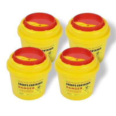 4-Pack Sharps Container1/2 Quart,Small Sharp Needle Disposal Containers,Biohazard Medical Containers Sharps Box for Home and Travel Use