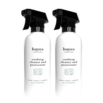 Bayes Cooktop Cleaner and Protectant for Daily Use - Cleans, Shines and Protects Ceramic Glass and Enamel Cooktops - For Fingerprints, Grease, Residue, and Smudges - 16 oz, 2 Pack