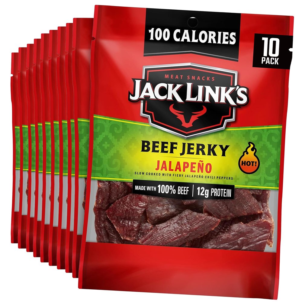 Jack Link's Meat Snacks Beef Jerky, Jalapeno, 1.25 Ounce (Pack of 10)