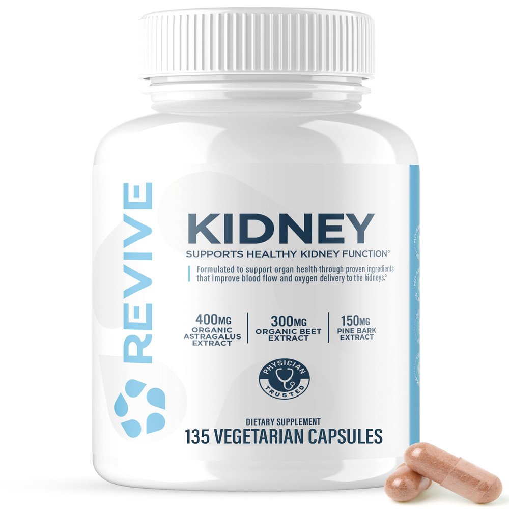 Revive MD Kidney Support Supplement for Men & Women Kidney Cleanse & Detox Capsules for Overall Health & Function Vegan-Friendly, Gluten-Free & Soy-Free (135 Vegetarian Capsules, 45 Servings)