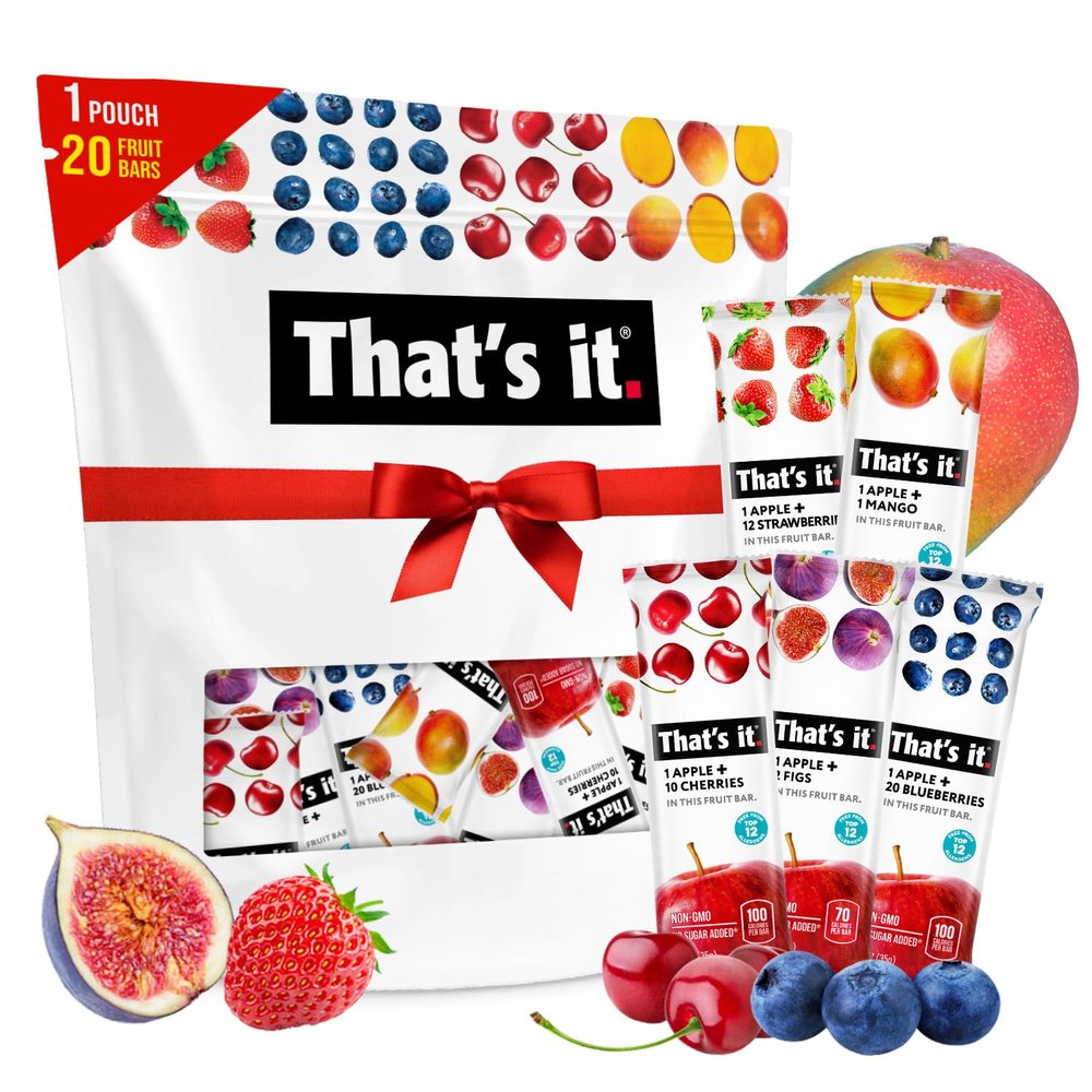 Thats it. Fruit Bars Variety Pack (20 Pack) | 100% Natural Fruit Snacks, Gluten-Free, Vegan & Low Carb | Healthy Snack Bars  Strawberry, Mango, Blueberry, Cherry & Fig