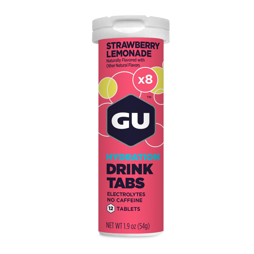 GU Energy Hydration Electrolyte Drink Tablets, Enhanced Endurance Sports Drink for Running, Cycling, Triathlon, Strawberry Lemonade, 8-Count (96 Servings)