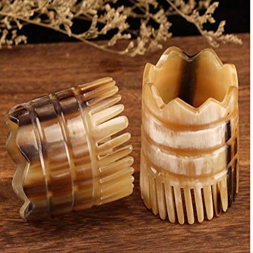 1pc Yak Horn Head Massage Comb Scraping Head Guasha Board Anti-Hair Loss Gua Sha Comb Head Treatment Meridian