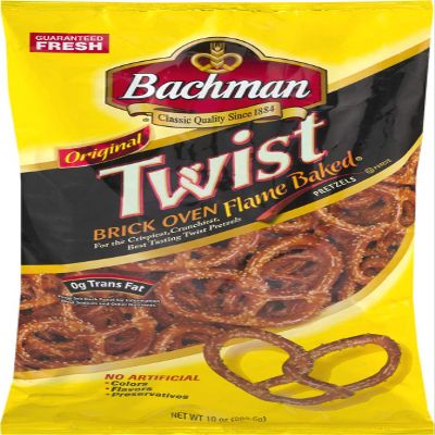 Bachman Original Twist Pretzels 10 oz. Bag- Brick Oven, Flame Baked (3 Bags)