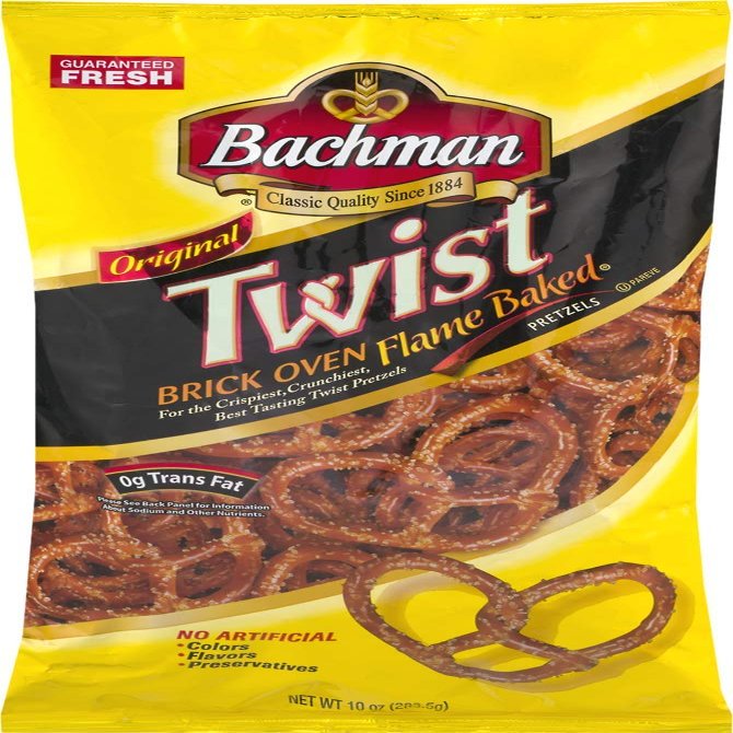 Bachman Original Twist Pretzels 10 oz. Bag- Brick Oven, Flame Baked (3 Bags)