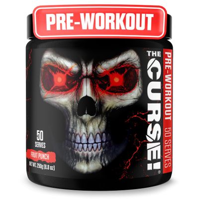 JNX SPORTS The Curse! Pre Workout Powder for Men & Women 50 Servings, Fruit Punch Flavor Caffeine, L Citrulline, Beta Alanine & Creatine for Explosive Energy, Strength, Pump & Focus