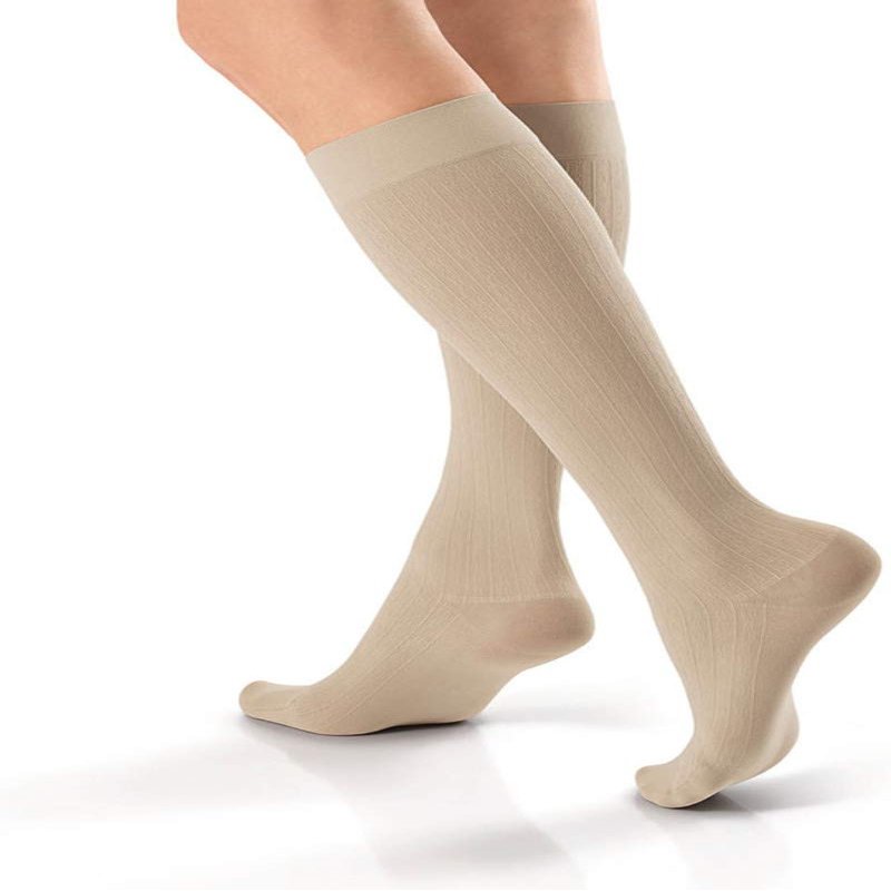 JOBST soSoft 15-20 mmHg Knee High Compression Socks, Brocade Pattern, Sand, X-Large