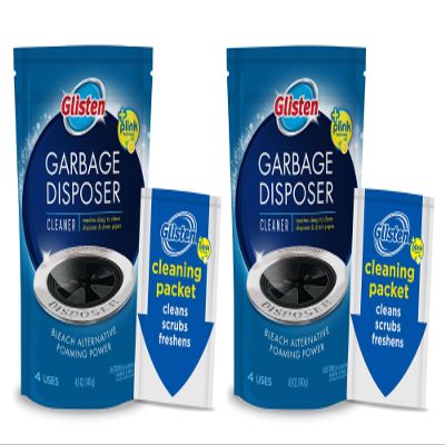 Glisten GLISTEN-DP06N-PB-2/PACK DP06N-PB Garbage Disposer Foaming Cleaner, Lemon Scent, 2-Pack (8 Uses), 2 Pack, Blue, 2 Count, 4.9 Ounce (Pack of 2), 9 Ounce