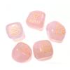 New Rose Quartz 5 Element Tumbled Stones Thick Genuine Earth Wiccan Pagan Pouch Gift Air Water Earth Fire Spirit Pentacle Star Spiritual Psychic Metaphysical Worship Altar India Asia Stone Gemstone view 1