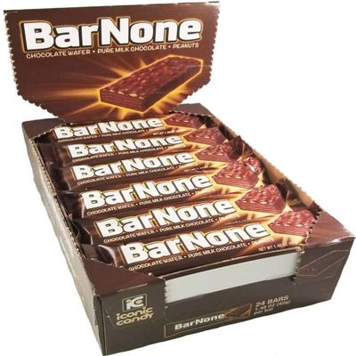 BarNone Chocolate Bar | Chocolate Wafer  Pure Milk Chocolate - Peanuts | A Chocolate Lovers Candy Bar | BarNone Chocolate Bar Brought To You By Iconic Candy | 24 Count