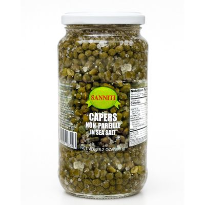 Sanniti Spanish Capers Non-Pareille in Sea Salt, 28.2 Ounce