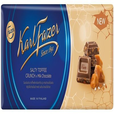 10 Bars x 200g of Karl Fazer Salty Toffee Crunch - Original - Finnish - Milk Chocolate