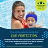 Earvolution Ear Band-It Ultra Swimming Headband & Floating Putty Buddies Silicone Ear Plugs Bundle, Doctor-Invented Waterproof System for Ear Tubes & Swimmer's Ear Prevention - Blue - Small view 2