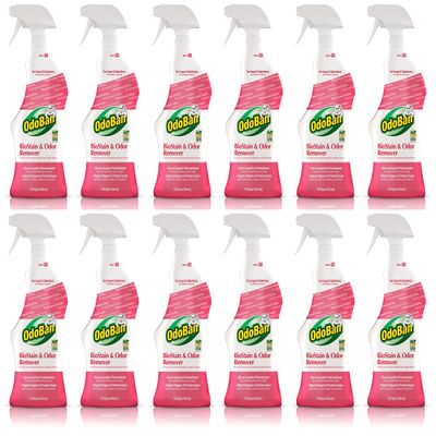 OdoBan Professional Cleaning BioStain and Odor Remover for Carpet and Upholstery, Made in the USA, 32 oz Ready-to-Use Spray 12-Pack