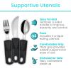 Vive Adaptive Utensil Set - Arthritis Aid Silverware for Parkinsons, Hand Tremors - Easy Grip for Shaking and Trembling Hands - Heavy Stainless Steel Spoon (Regular) view 2