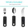 Vive Adaptive Utensil Set - Arthritis Aid Silverware for Parkinsons, Hand Tremors - Easy Grip for Shaking and Trembling Hands - Heavy Stainless Steel Spoon (Regular) view 4