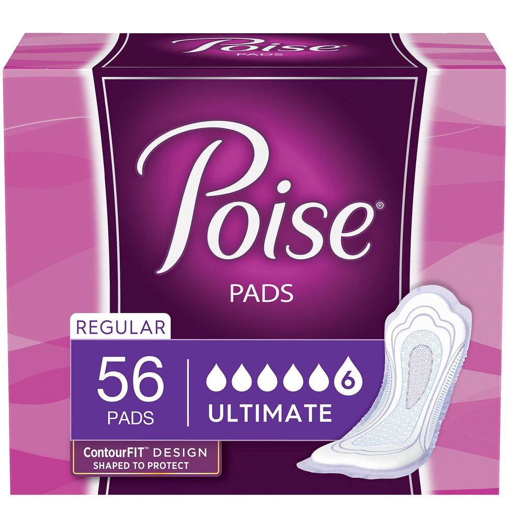 Poise Incontinence Pads, Ultimate Absorbency, Regular, 56 Count