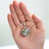 HEDQFM 2PCS Aromatherapy Essential Oil Diffuser Necklace Love Heart and Hollow Ball Locket Pendant Necklace with Lava Bead Stone for Women view 2