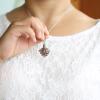 HEDQFM 2PCS Aromatherapy Essential Oil Diffuser Necklace Love Heart and Hollow Ball Locket Pendant Necklace with Lava Bead Stone for Women view 4