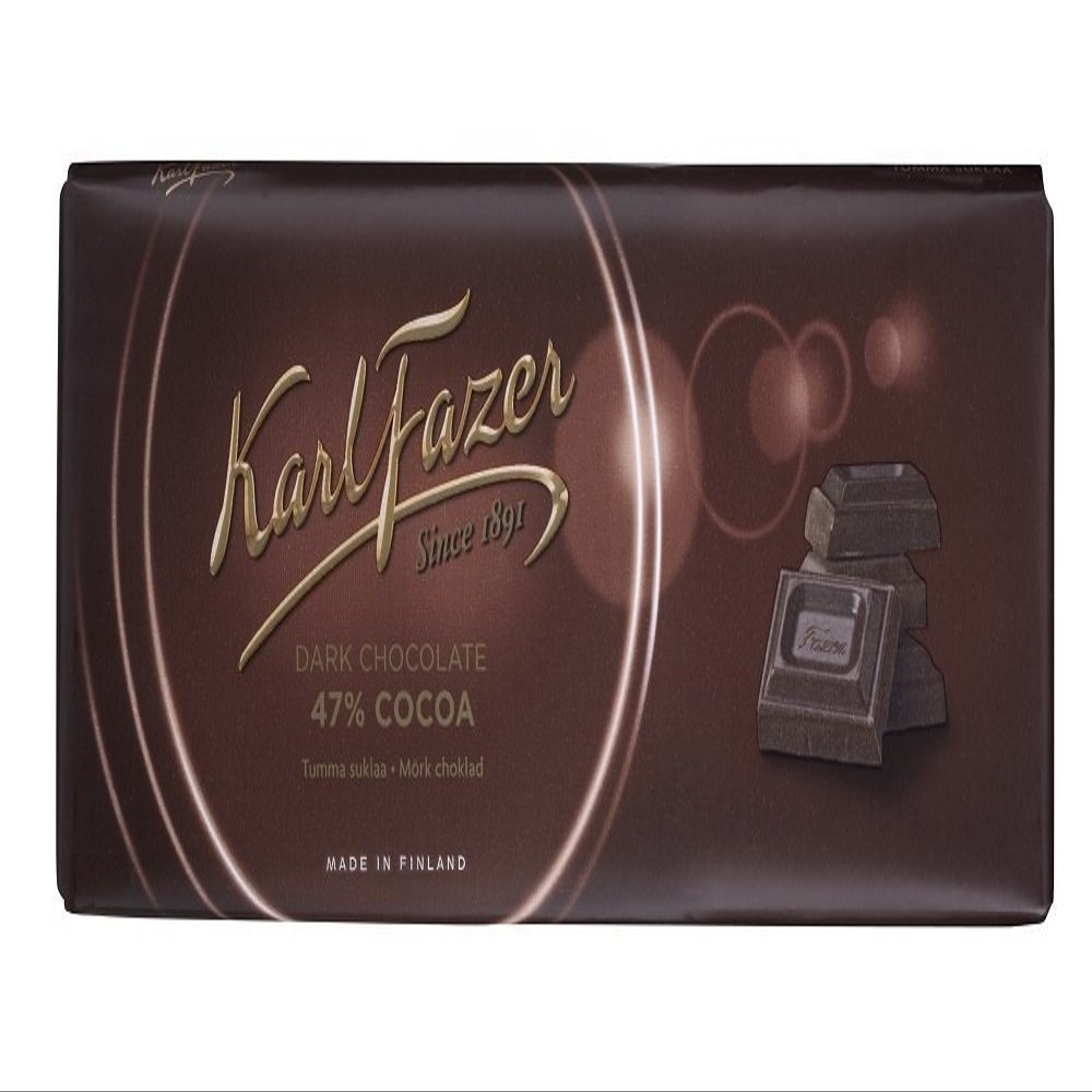 10 Bars x 200g of Karl Fazer - Original - Finnish - Dark Chocolate - 47% Cocoa