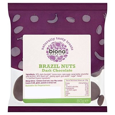 Biona Organic Brazil Nuts Dark Chocolate 80g
